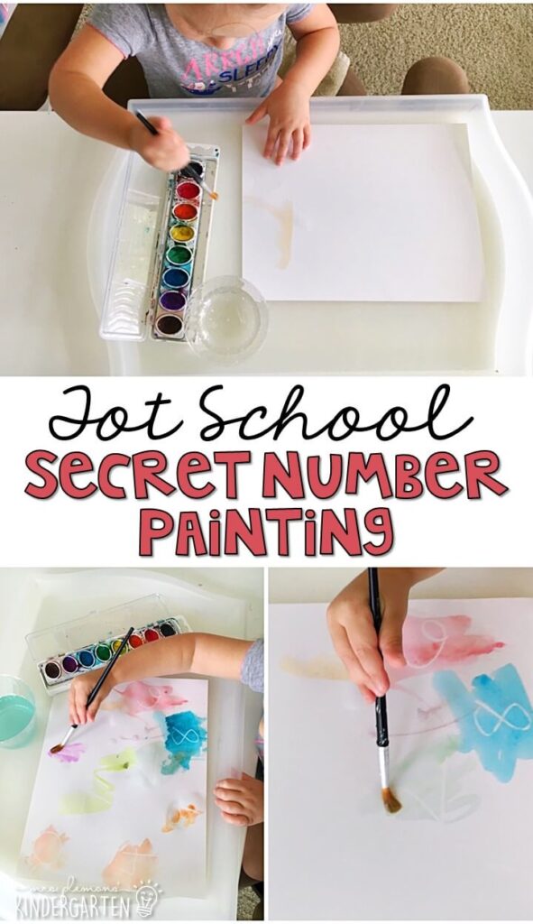 Secret Number Painting is fun for number identification, counting, and fine motor practice with a Chicka Chicka 123 theme. Great for tot school, preschool, or even kindergarten!