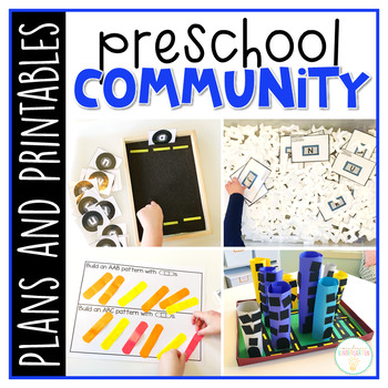 Tons of community themed activities and ideas. Weekly plan includes books, literacy, math, science, art, sensory bins, and more! Perfect for tot school, preschool, or kindergarten.