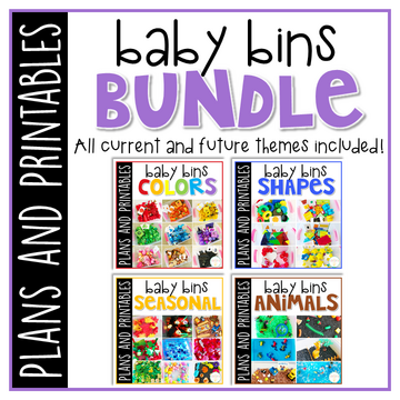 A full year of Baby Bin plans and printables, perfect for learning with little ones between 12-24 months old. Weekly plans include a book and 5 activities to try out (a mixture of sensory bins, crafts, fine motor and gross motor activities)!