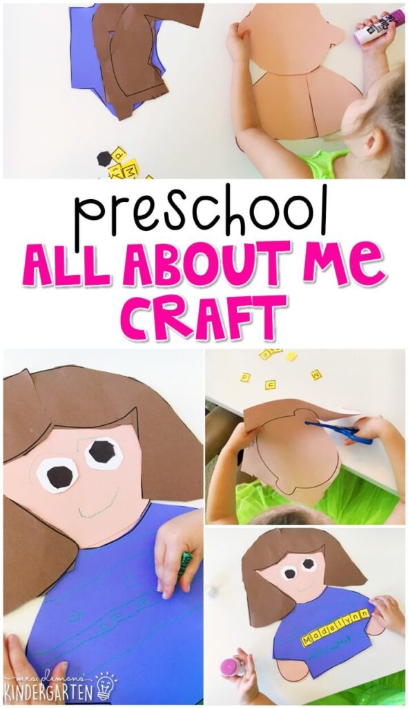 This All About Me name craftivity is fun for name and fine motor practice with an all about you theme. Great for tot school, preschool, or even kindergarten!