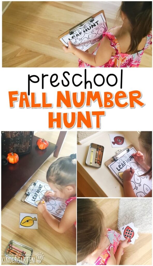 We're going on a leaf hunt! This fun movement/scavenger hunt activity for number and color recognition gets kids moving and learning at the same times. Great for tot school, preschool, or even kindergarten!