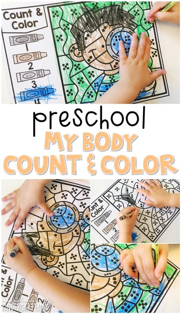 This body count & color activity is perfect for number sense and fine motor practice with a human body theme. Great for tot school, preschool, or even kindergarten!