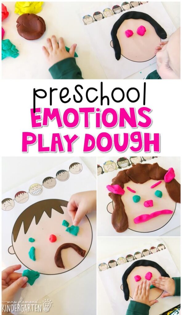 This emotions play dough mat is a great way to reinforce emotion vocabulary. Great for tot school, preschool, or even kindergarten!