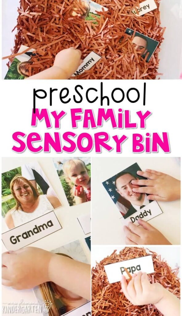 We LOVE this my family sensory bin for our all about me theme. Great for tot school, preschool, or even kindergarten!
