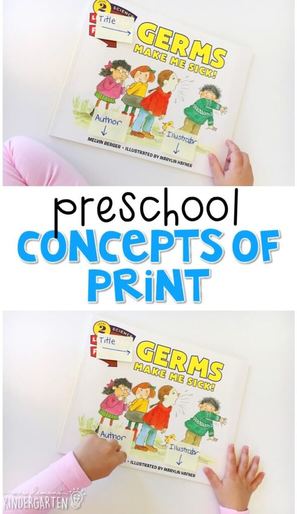 Practice concepts of print with this perfect health themed picture book. Great for tot school, preschool, or even kindergarten