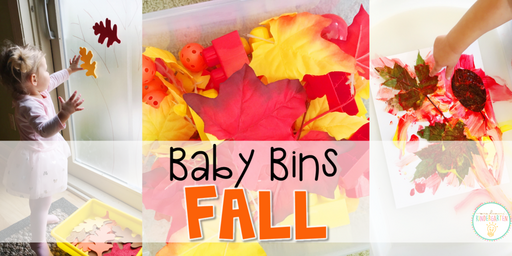 These fall themed sensory bins and activities are great for learning about the changes in seasons and are completely baby safe. Baby Bins are the perfect way to learn, build language, play and explore with little ones between 12-24 months old.