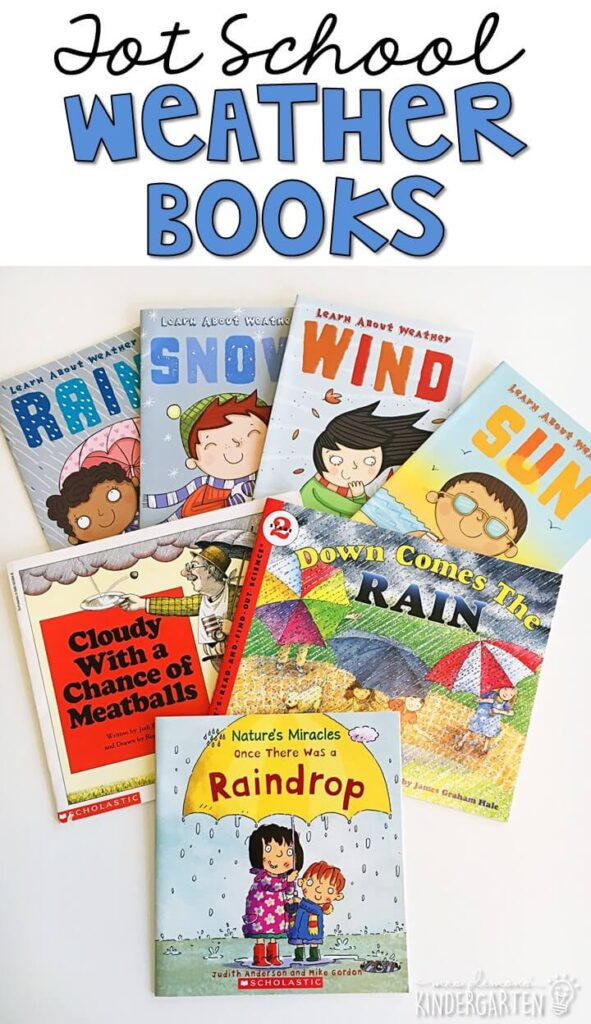 5 great books to read aloud for a weather theme. Perfect for tot school, preschool, or even kindergarten.