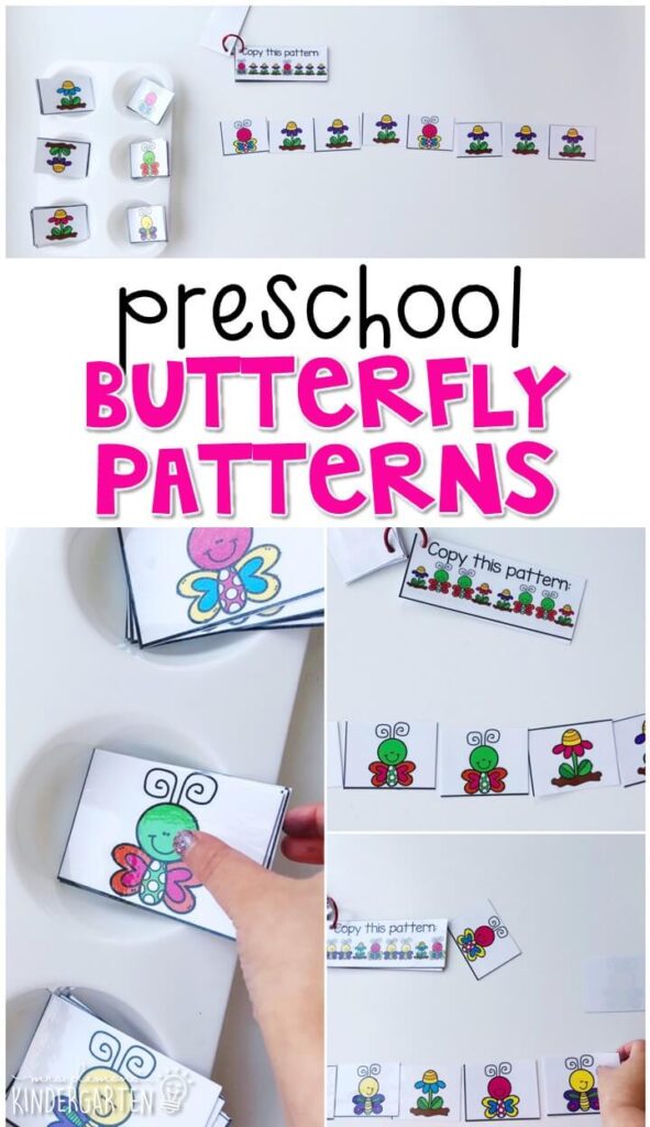 Practice making patterns with these yummy edible fruit patterns inspired by "The Very Hungry Caterpillar". Perfect for a butterfly theme in tot school, preschool, or even kindergarten!