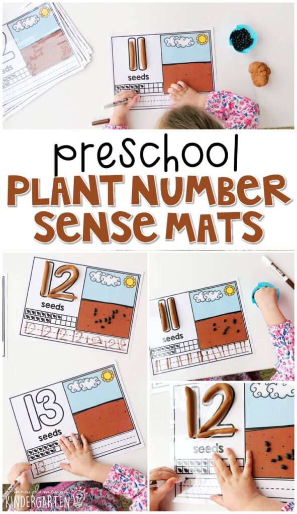 These plant number mats are a super fun way to practice number identification, counting, number writing, and fine motor skills with a plant theme. Great for tot school, preschool, or even kindergarten!