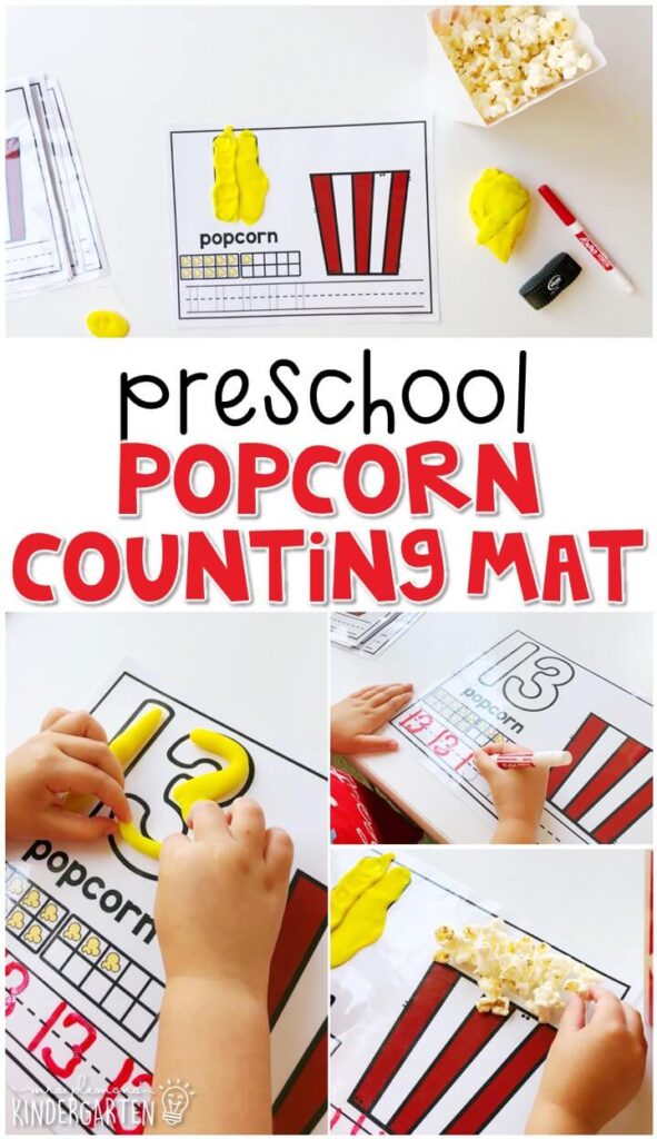 These popcorn number mats are a super fun way to practice number identification, counting, number writing, and fine motor skills with a carnival theme. Great for tot school, preschool, or even kindergarten!