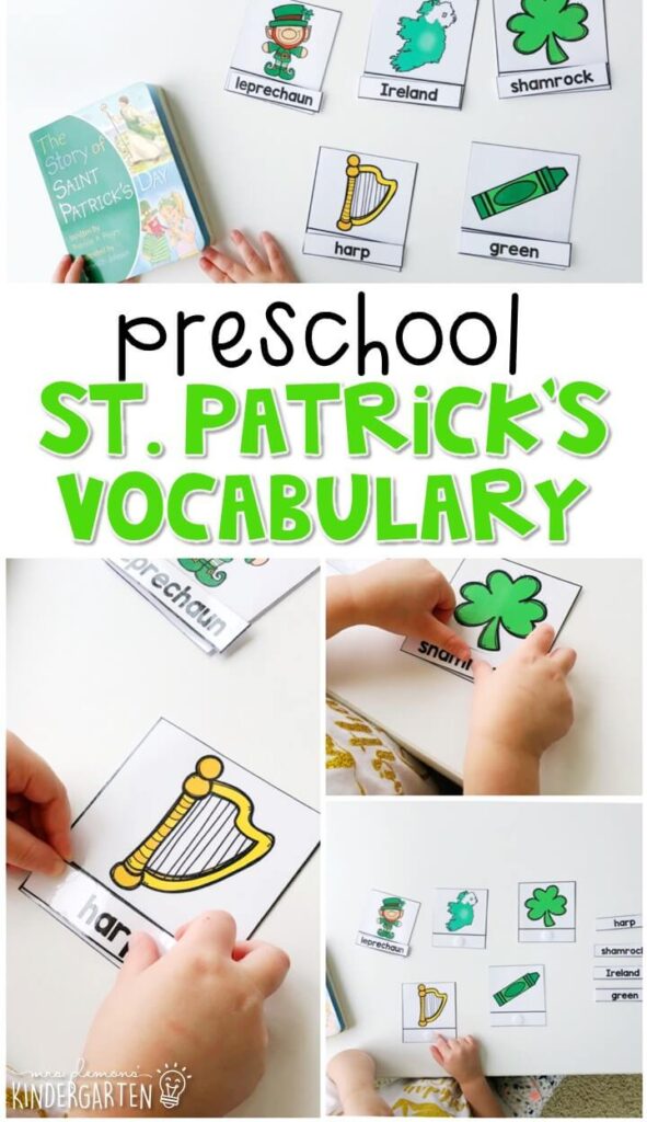 Practice St. Patrick's vocabulary with this word matching activity. Great for spring in tot school, preschool, or even kindergarten!