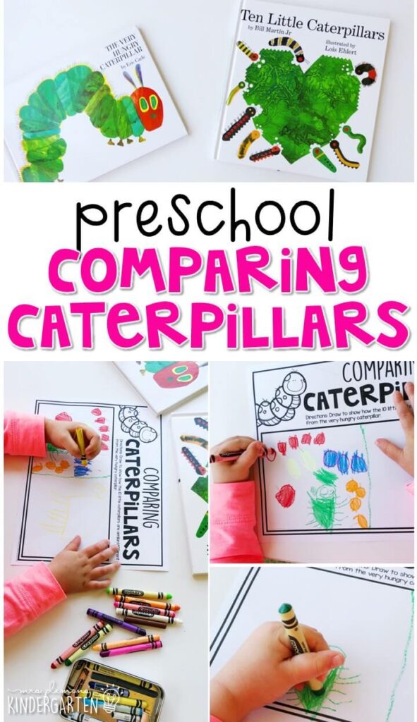 Practice reading comprehension and making text to text connections with "Ten Little Caterpillars by Bill Martin Jr. Great for a butterfly theme in tot school, preschool, or even kindergarten!