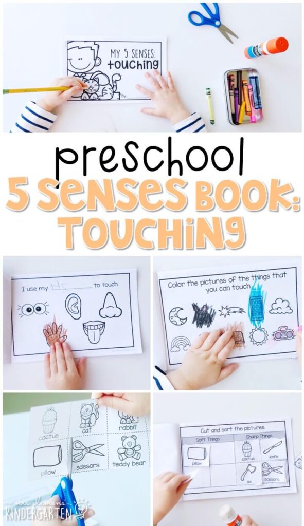 This five senses journal writing activity is a great way to show learning, practice fine motor skills and learn about writing. Great for tot school, preschool, or even kindergarten!