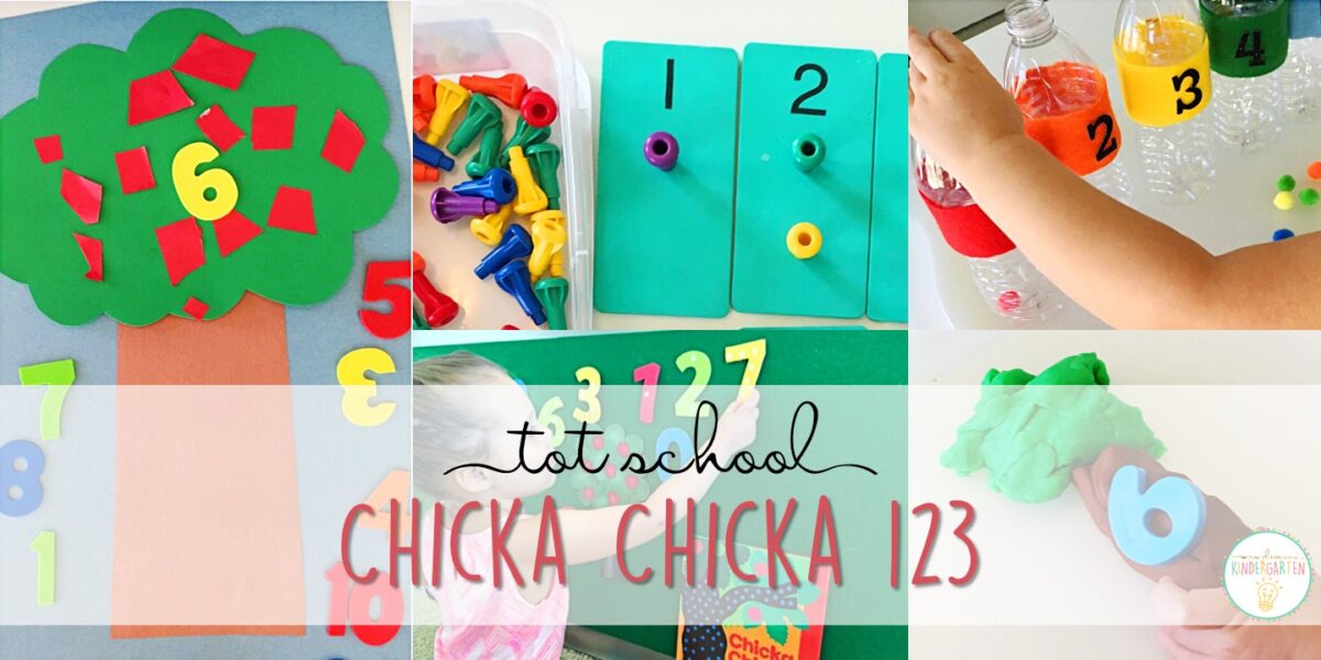 Tons of Chicka Chicka 123 themed activities and ideas. Weekly plan includes books, fine motor, gross motor, sensory bins, snacks and more! Perfect for back to school in tot school, preschool, or kindergarten.