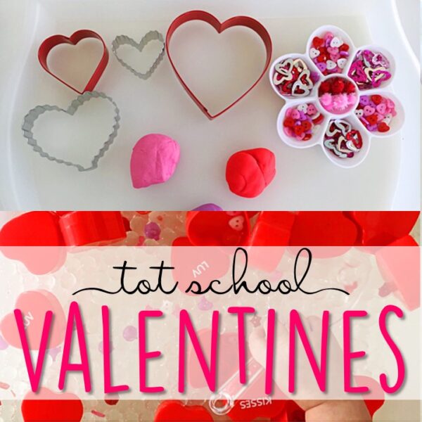 Tons of valentines themed activities and ideas. Weekly plan includes books, literacy, math, science, art, sensory bins, and more! Perfect for tot school, preschool, or kindergarten.