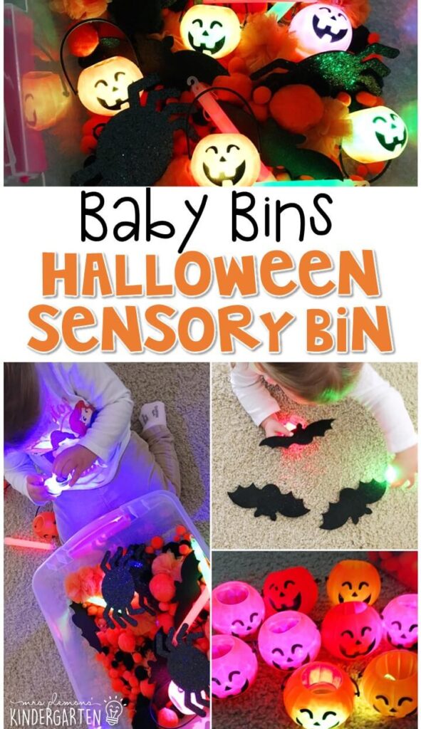This Squishy Witches Brew sensory bin is great for a Halloween theme and is completely baby safe. These Baby Bin plans are perfect for learning with little ones between 12-24 months old.
